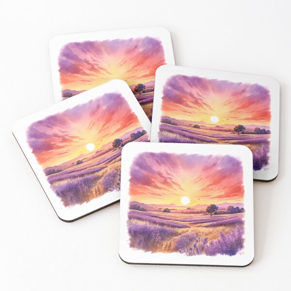 Artikelvorschau, Lavendelfeld bei Sonnenuntergang Clipart, lila Farbtöne, aromatische Schönheit, Dämmerung Lavendel, heitere Felder, lila Paradies, duftenden Sonnenuntergang entworfen und verkauft von CoolorPaint.