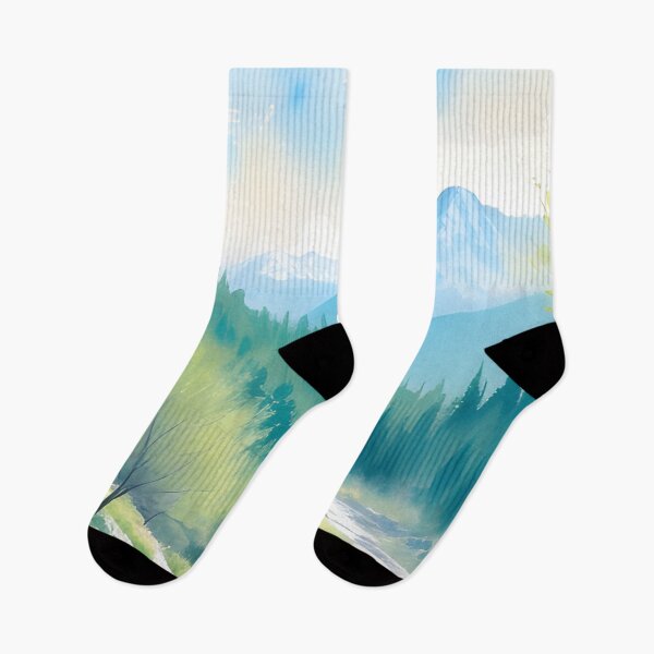 Item preview, Watercolor Mountain Landscape - Impressionism and Chinese painting designed and sold by joejiing.