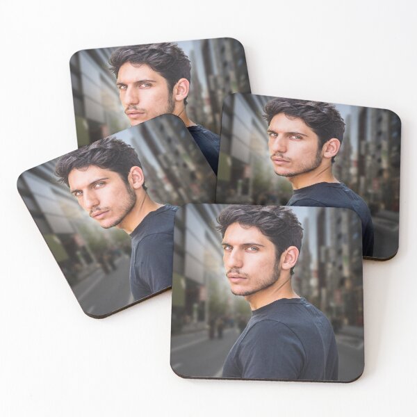 Item preview, Head and shoulder shot of one handsome young man in urban setting designed and sold by Mercurius-M.