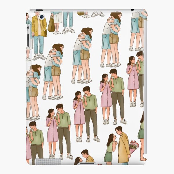 Cute anime couple kiss | iPad Case & Skin