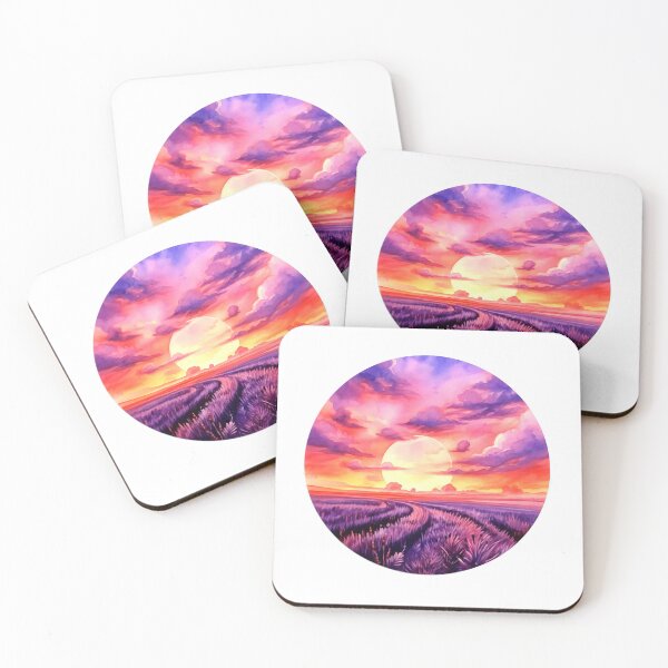 Artikelvorschau, Lavendelfeld bei Sonnenuntergang Clipart, lila Farbtöne, aromatische Schönheit, Dämmerung Lavendel, heitere Felder, lila Paradies, duftenden Sonnenuntergang entworfen und verkauft von CoolorPaint.