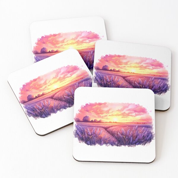 Artikelvorschau, Lavendelfeld bei Sonnenuntergang Clipart, lila Farbtöne, aromatische Schönheit, Dämmerung Lavendel, heitere Felder, lila Paradies, duftenden Sonnenuntergang entworfen und verkauft von CoolorPaint.