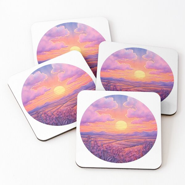 Artikelvorschau, Lavendelfeld bei Sonnenuntergang Clipart, lila Farbtöne, aromatische Schönheit, Dämmerung Lavendel, heitere Felder, lila Paradies, duftenden Sonnenuntergang entworfen und verkauft von CoolorPaint.