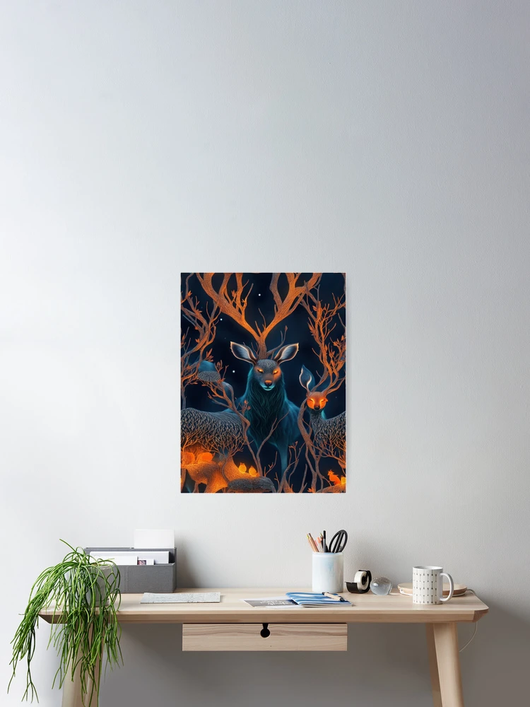 Aperçu 2 sur 3. Poster avec l'œuvre Magical forest spirits créée et vendue par Rothnaric.