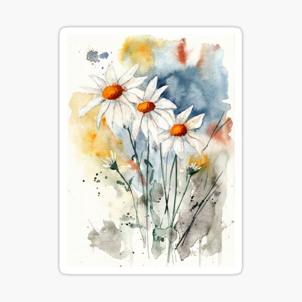 Margeriten, semiabstraktes Bild Sticker