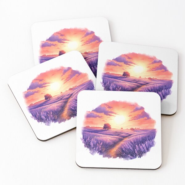 Artikelvorschau, Lavendelfeld bei Sonnenuntergang Clipart, lila Farbtöne, aromatische Schönheit, Dämmerung Lavendel, heitere Felder, lila Paradies, duftenden Sonnenuntergang entworfen und verkauft von CoolorPaint.