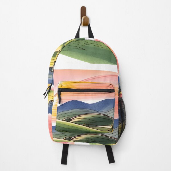 Item preview, Bright illustration of colorful countryside landscape in sunset time designed and sold by Mercurius-M.