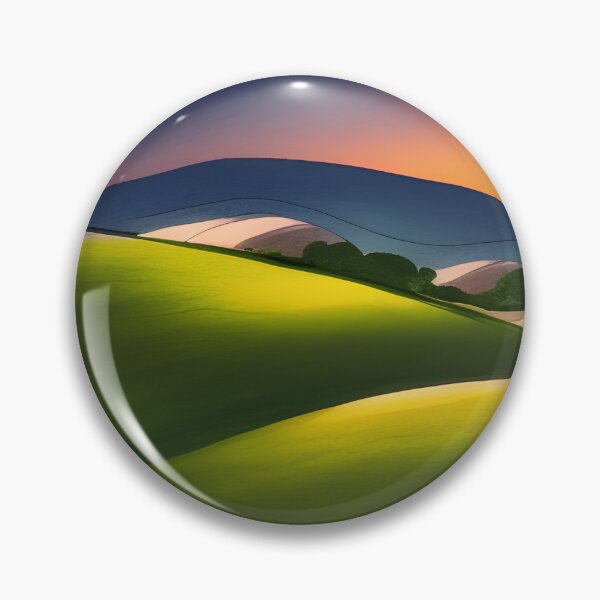 Item preview, Bright illustration of colorful countryside landscape in sunset time designed and sold by Mercurius-M.