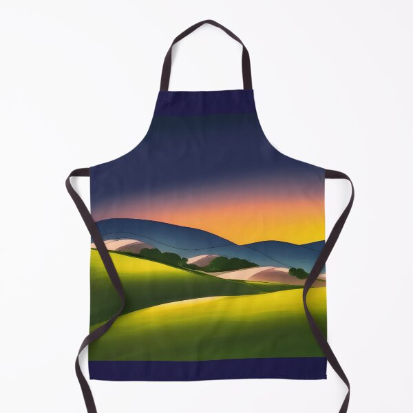 Item preview, Bright illustration of colorful countryside landscape in sunset time designed and sold by Mercurius-M.