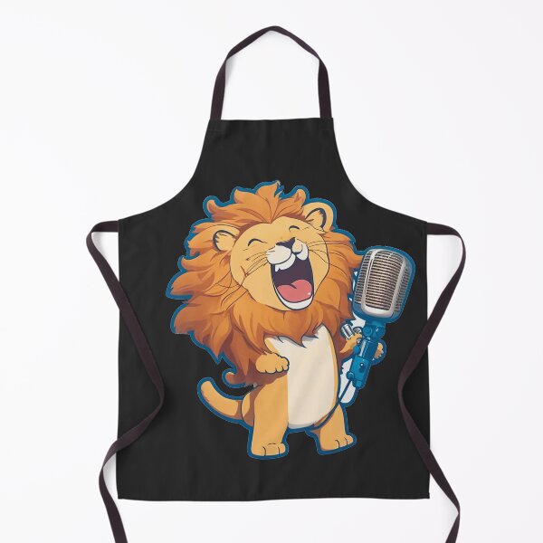 Item preview, Lion is singing and rocking, rock and roll. Kawaii art designed and sold by The Animal Stuff.