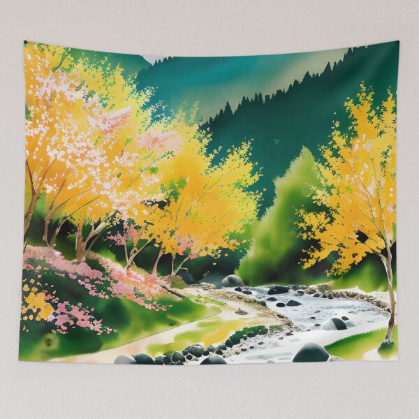 Item preview, Watercolor Mountain Landscape - Impressionism and Chinese painting designed and sold by joejiing.