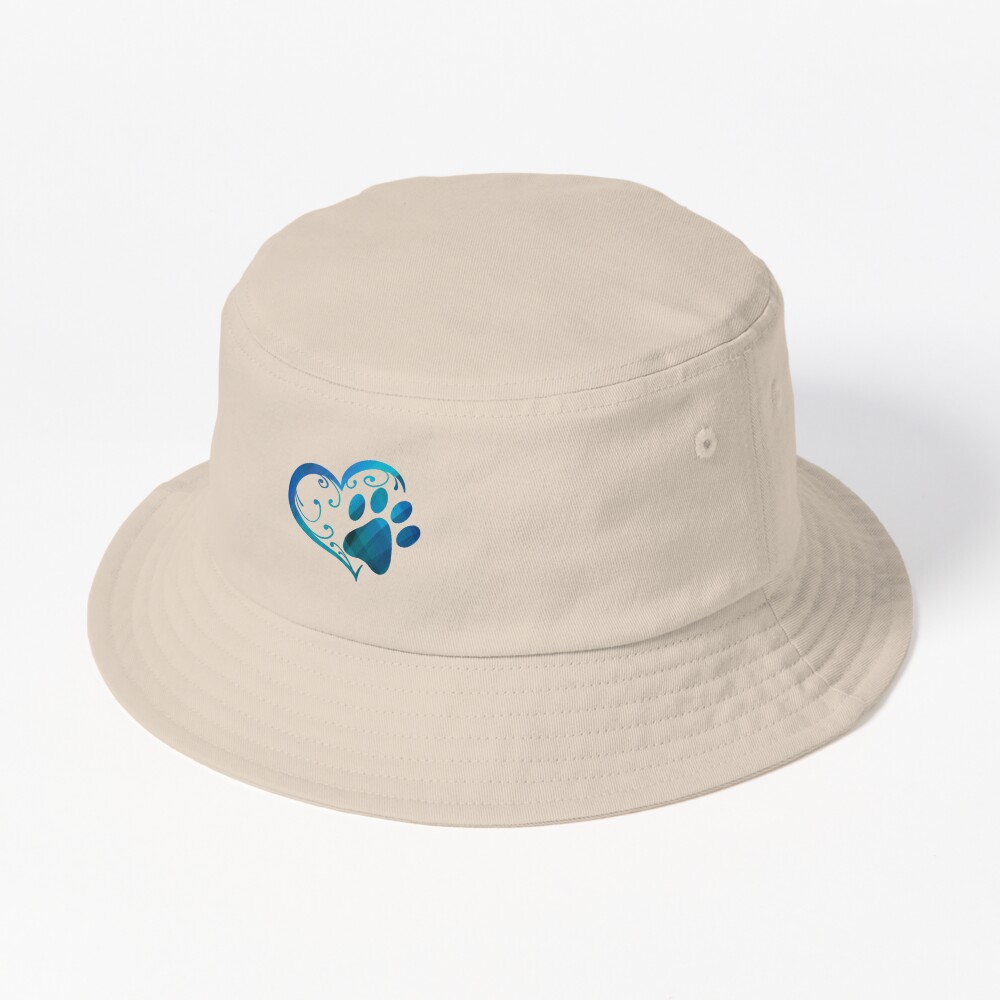 TEQUAN Foldable Polyester Adult Bucket Hat Fun Dog Paw Print