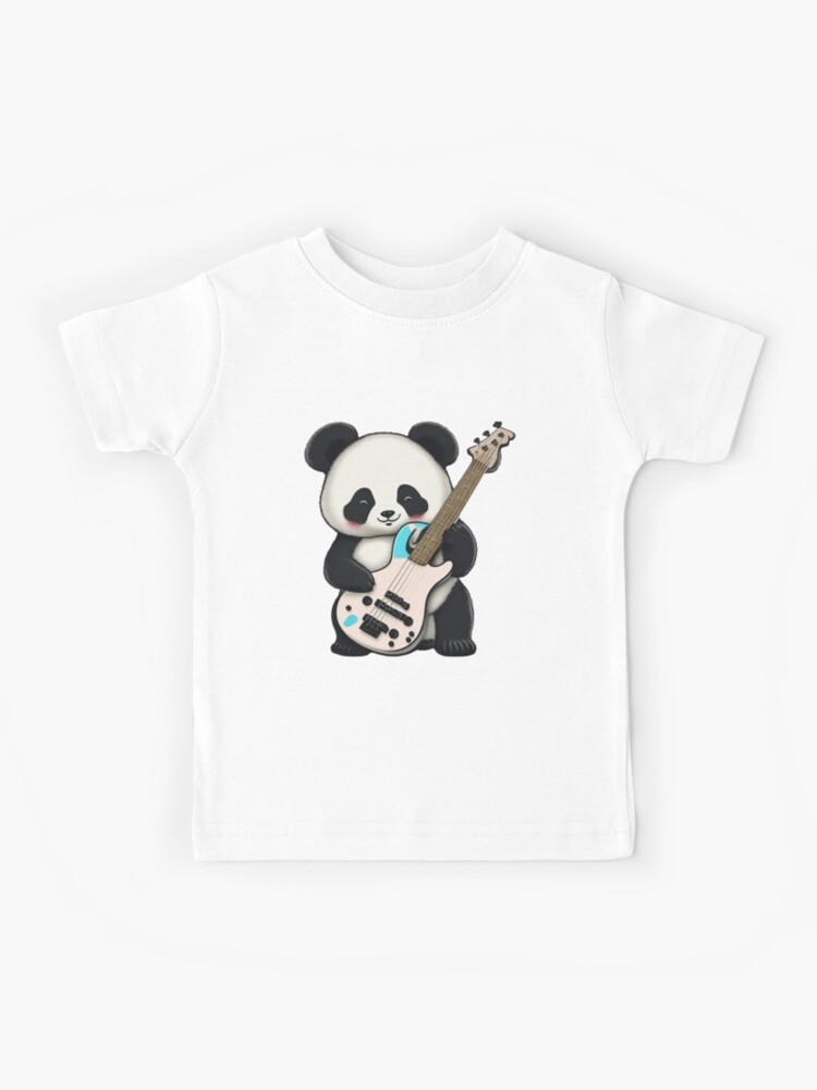 Wild panda bear playing a bass guitar, rock and roll. Kawaii art Kids  T-Shirt for Sale by TheAnimalStuff