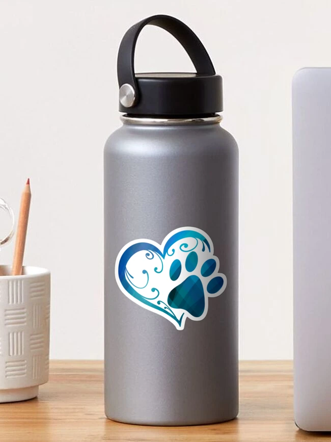 Dog Mom Custom Name Water Bottle Heart Dog Paw Print 32 Oz Personalized  Stainless Steel Insulated Water Bottles for Adults Older Kids 