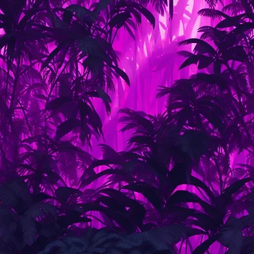 Aperçu de l'œuvre Jungle landscape pattern filled with purple light de Rothnaric