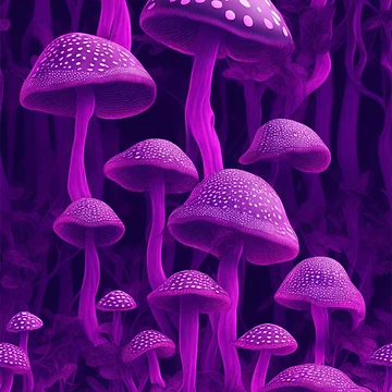 Aperçu de l'œuvre Purple glowing mushroom forest pattern de Rothnaric