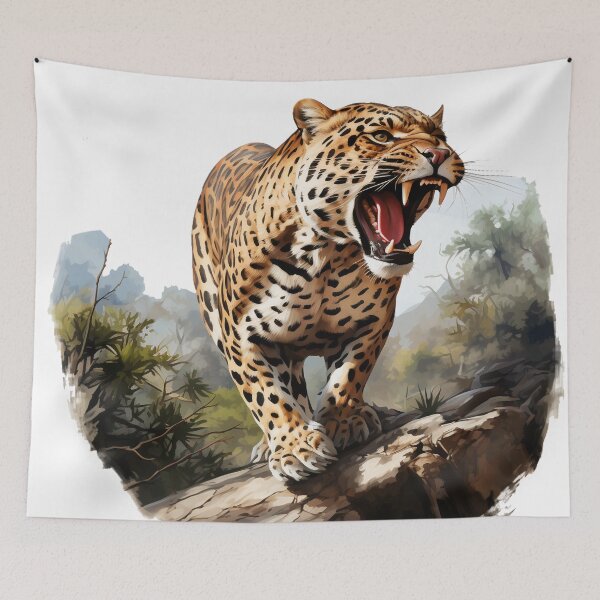 Item preview, Jungle Leopard Oil Painting Style designed and sold by raviolli000.