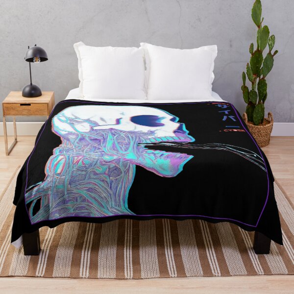 Item preview, Spooky Retro glitch cyborg skull vaporwave designed and sold by TomFrontierArt.