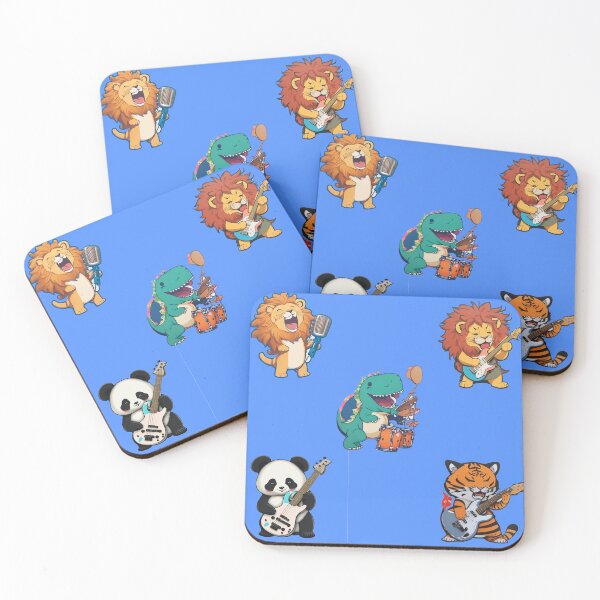 Item preview, The Wild Notes, an animal's rock and roll band. Kawaii art designed and sold by The Animal Stuff.