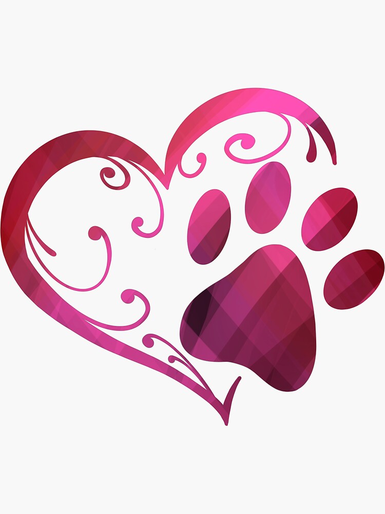 Sticker for Sale mit Hund Pfotenabdruck Herz von CuteTattoo