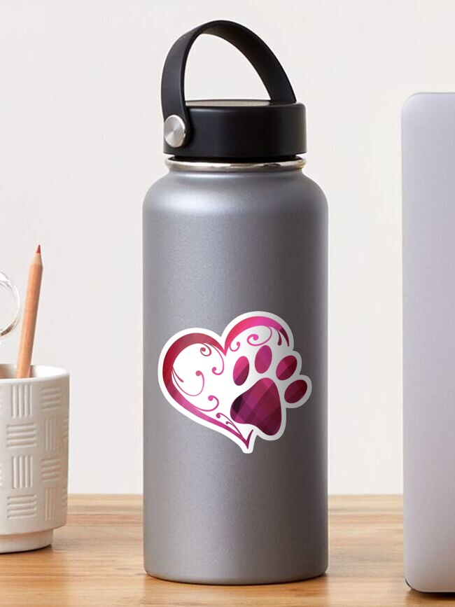 Dog Paw Print Heart Sticker for Sale by CuteTattoo Redbubble