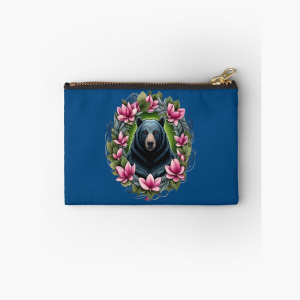 Item preview, Black Bear With Magnolia Wreath Louisiana State Tattoo Art designed and sold by taiche.