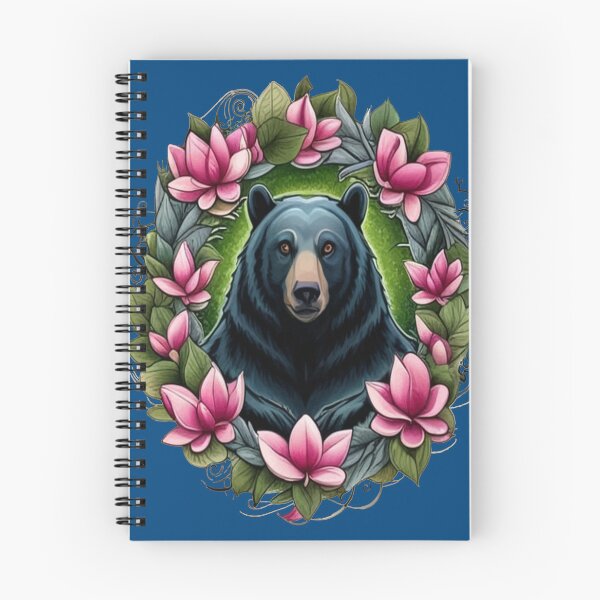 Item preview, Black Bear With Magnolia Wreath Louisiana State Tattoo Art designed and sold by taiche.