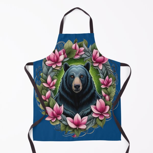 Item preview, Black Bear With Magnolia Wreath Louisiana State Tattoo Art designed and sold by taiche.