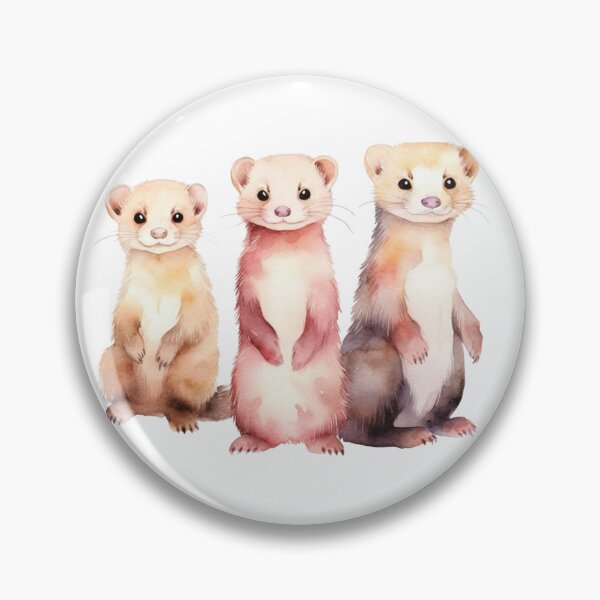 Item preview, Three Watercolour Ferrets designed and sold by Kitty-Cactus.