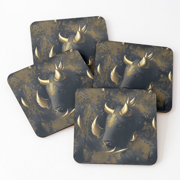 Artikelvorschau, Bison, gold and black themed pattern entworfen und verkauft von Rothnaric.