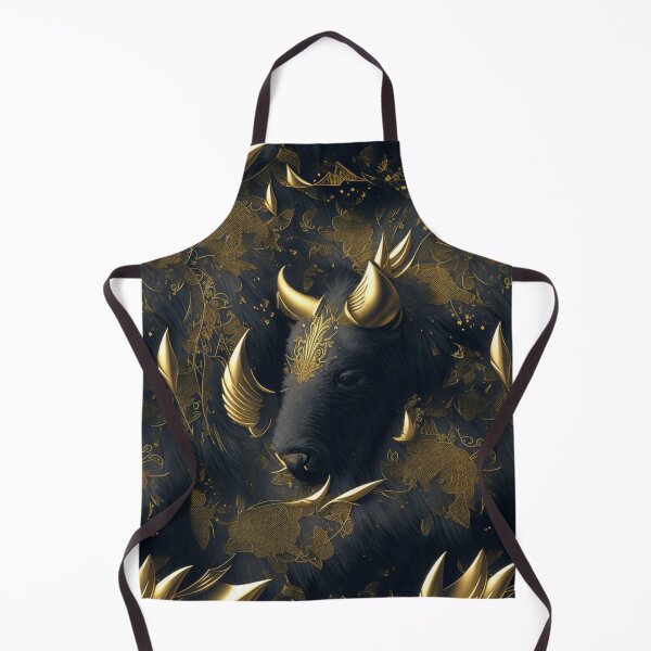 Aperçu de l'œuvre Bison, gold and black themed pattern créée et vendue par Rothnaric.