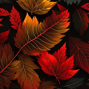 Aperçu de l'œuvre Orange and red autumn leaves pattern de Rothnaric
