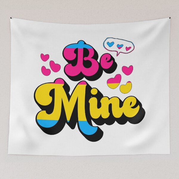 Item preview, Retro Pansexual Flag Be Mine Love Hearts designed and sold by ontrendshirts.