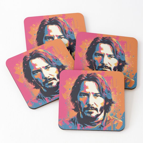 Aperçu de l'œuvre Keanu Reeves Pop Art Célébrité Portrait créée et vendue par artbybodhi.