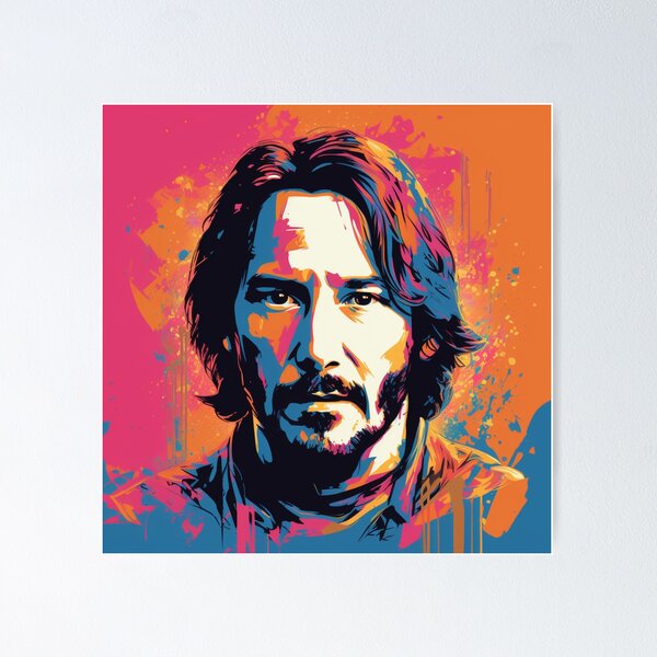 Artikel-Vorschau von Keanu Reeves Pop-Art-Promi-Porträt, designt und verkauft von artbybodhi.