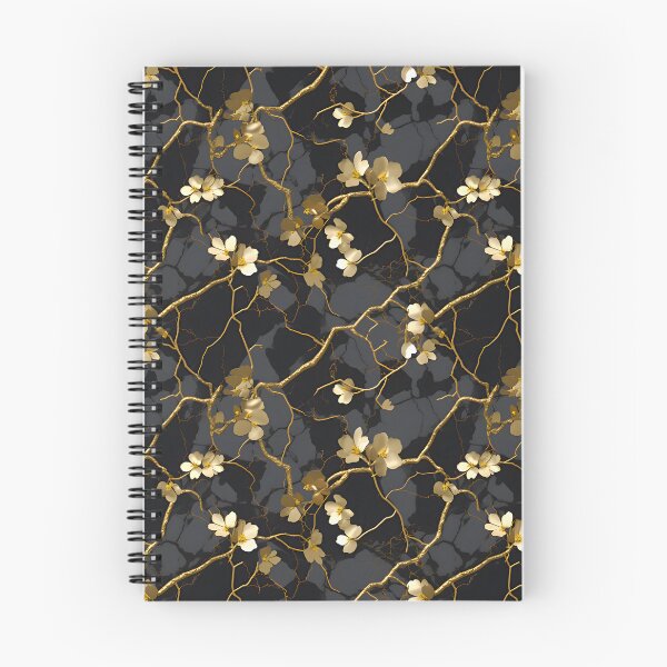 Item preview, Kintsugi golden flowers pattern designed and sold by liligo-art.