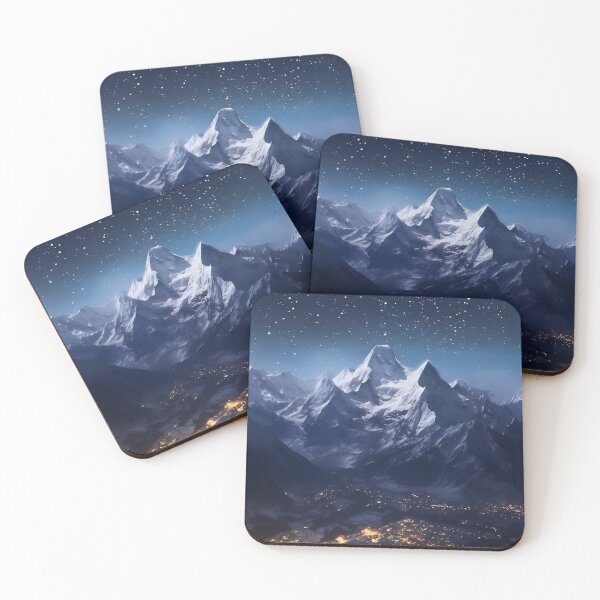 Item preview, A Snowy Mountain Range With Stars In The Sky designed and sold by GiveMeMood.