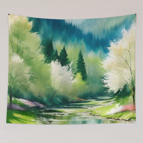 Item preview, Watercolor Mountain Landscape - Impressionism and Chinese painting designed and sold by joejiing.