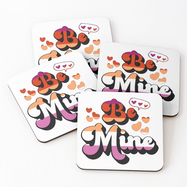 Item preview, Retro Lesbian Flag Be Mine Love Hearts designed and sold by ontrendshirts.