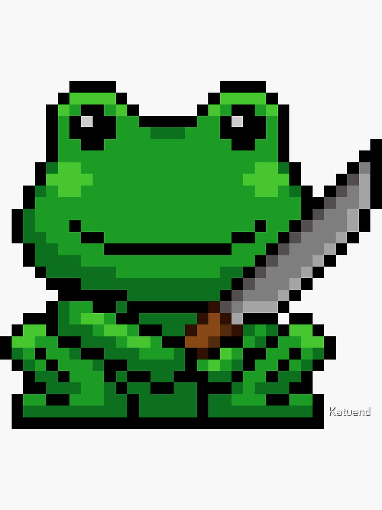 frog cartoon, pixelart 32x32 