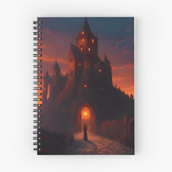 Item preview, Dark Mysterious Stone Tower at Sunset Fantasy designed and sold by allhistory.
