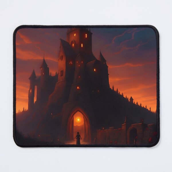 Item preview, Dark Mysterious Stone Tower at Sunset Fantasy designed and sold by allhistory.
