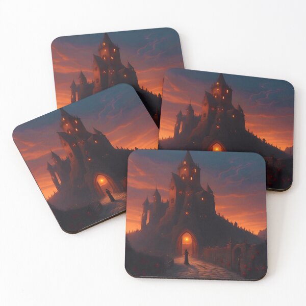 Item preview, Dark Mysterious Stone Tower at Sunset Fantasy designed and sold by allhistory.