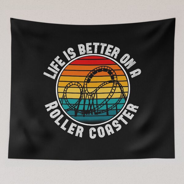 Item preview, Life is better on a rollercoaster, funny summer shirt, vintage sunset, rollercoaster addict designed and sold by mwebba2005.