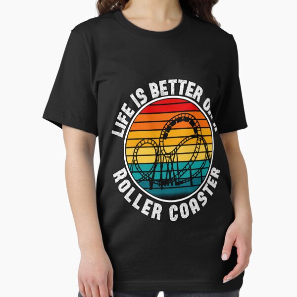 Item preview, Life is better on a rollercoaster, funny summer shirt, vintage sunset, rollercoaster addict designed and sold by mwebba2005.