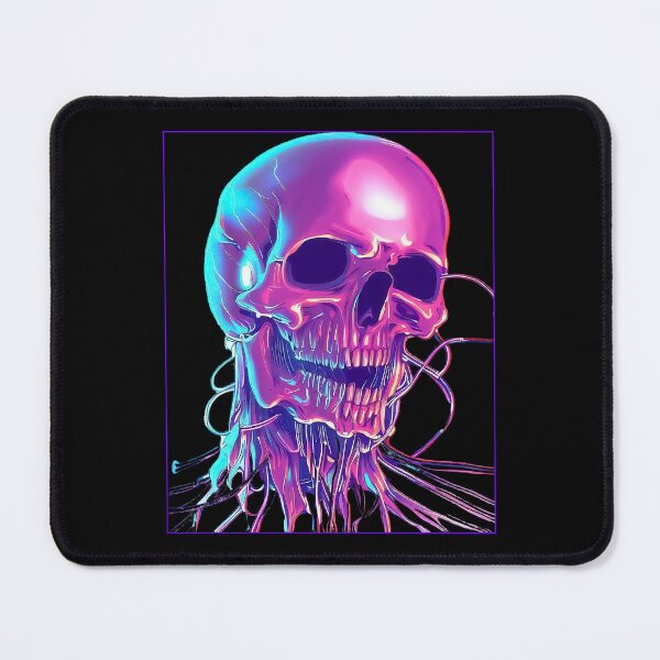 Item preview, Spooky Retro glitch cyborg skull vaporwave designed and sold by TomFrontierArt.