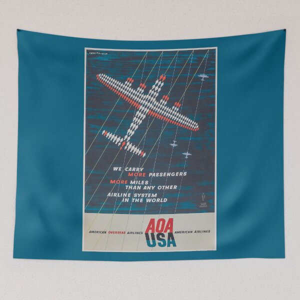 Item preview, American Overseas Airlines: Vintage Aviation Poster Celebrating Transatlantic Travel designed and sold by PosterForever.