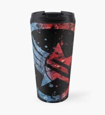 Mass Effect Renegade/Paragon Combo Splatter Travel Mug