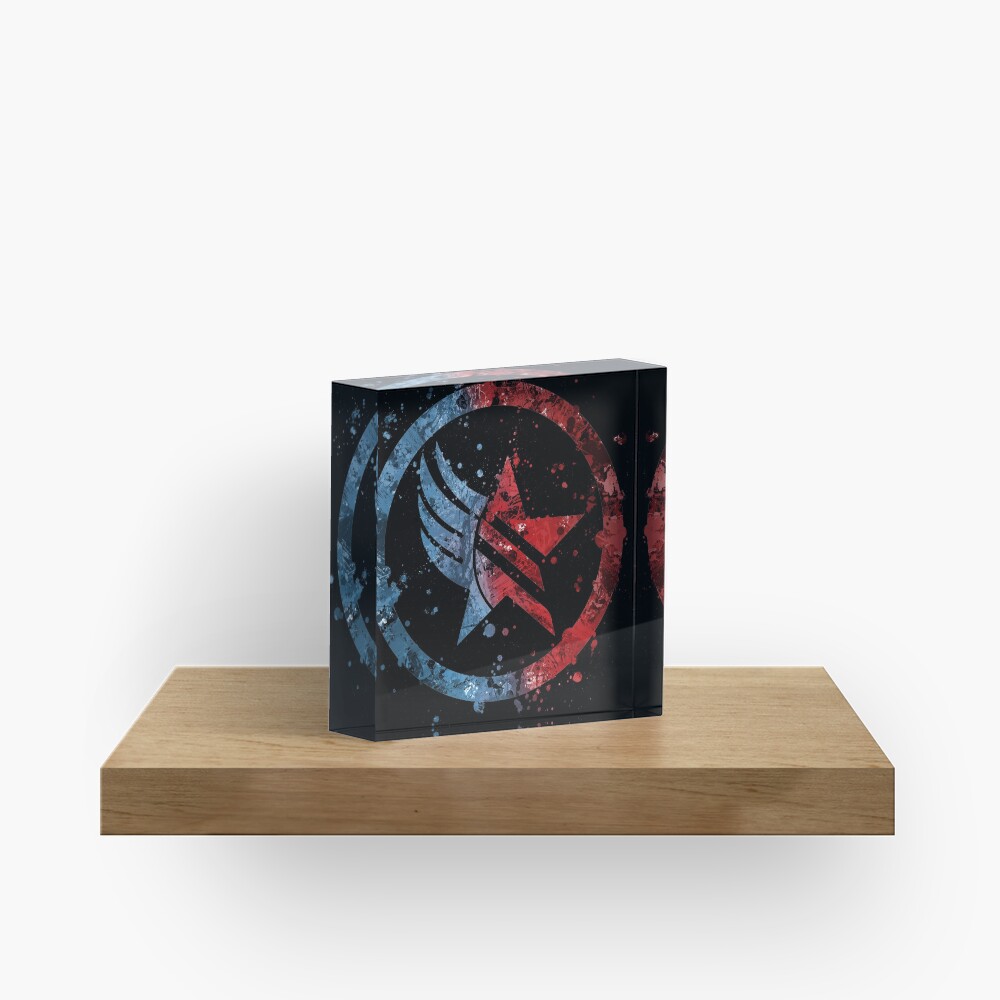 Mass Effect Renegade/Paragon Combo Splatter Acrylic Block