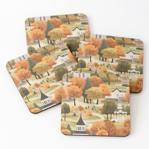Item preview, Small Town Connecticut II - Town Square - Autumn - Gilmore Pattern designed and sold by Fenay Designs.